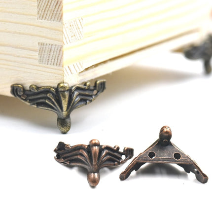 10 PCS Antique Bronze Jewelry Gift Box Wood Case Decorative Feet Leg Corner Protector-garmade.com