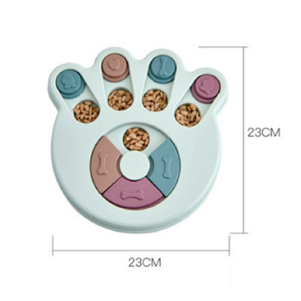 Pet Toy Dog Food Turntable Eating Puzzle Anti-Smashing Dog Bowl Supplies, Style:Footprint Style(Green)-garmade.com