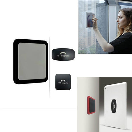 Wall-mounted iPad Magnetic Adsorption Universal Sticker Mobile Phone Wall Bracket(Black A)-garmade.com