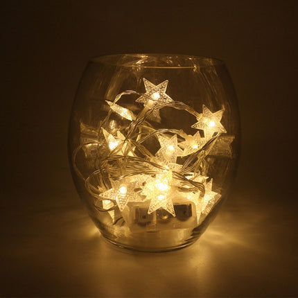 3M Star Copper Wire String LED Lights for Christmas Wedding Decoration, Battery Powered(Warm White)-garmade.com
