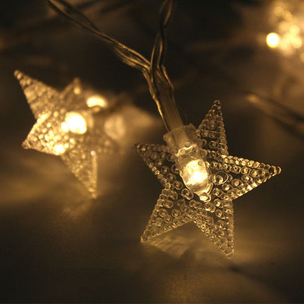 3M Star Copper Wire String LED Lights for Christmas Wedding Decoration, Battery Powered(Warm White)-garmade.com