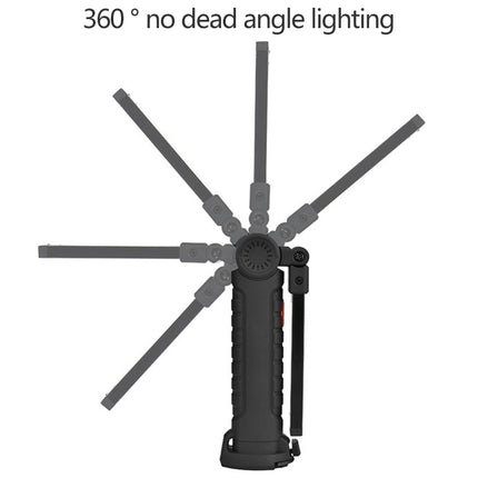 Handheld Movable Work Lights USB Charging Multi-functional and Folding Emergency COB LED Lights, Size:14.8 x 4.7cm(Black)-garmade.com