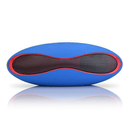 3D Stereo Mini Rugby Shape Bluetooth Speaker with TF Card Slot(Blue)-garmade.com