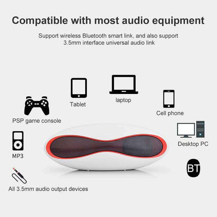 3D Stereo Mini Rugby Shape Bluetooth Speaker with TF Card Slot(Blue)-garmade.com