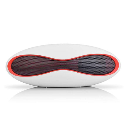 3D Stereo Mini Rugby Shape Bluetooth Speaker with TF Card Slot(White)-garmade.com