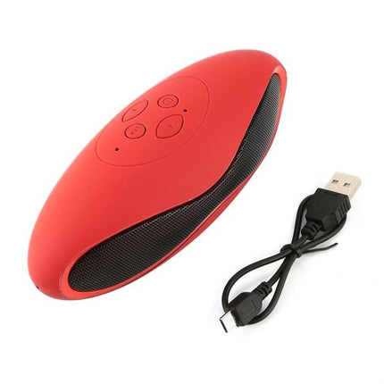 3D Stereo Mini Rugby Shape Bluetooth Speaker with TF Card Slot(Red)-garmade.com