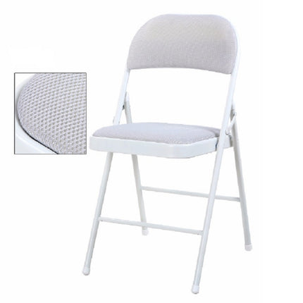 Portable Folding Metal Conference Chair Office Computer Chair Leisure Home Outdoor Chair(Grey)-garmade.com