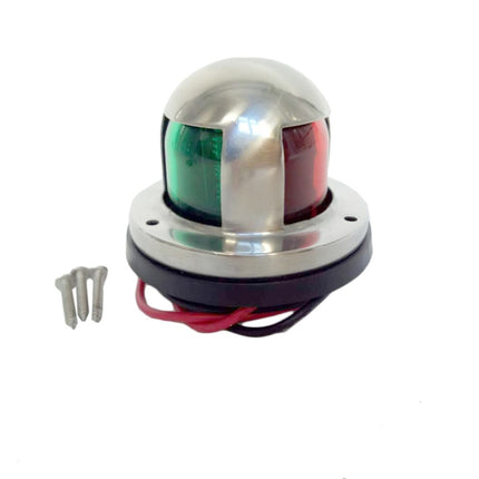 4W 12V IP65 Waterproof Stainless Steel Two-color Marine Signal Light Red and Green LED Lights-garmade.com