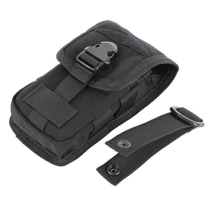 2 PCS Multifunctional Molle System Waist Bag Outdoor Running Pockets for Mobile Phone under 5.5 inch(Black)-garmade.com