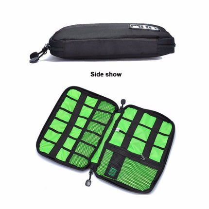 Outdoor Activities Travel Data Cable Bags Backpack SD Card Charger Zipper Bag(Blue)-garmade.com
