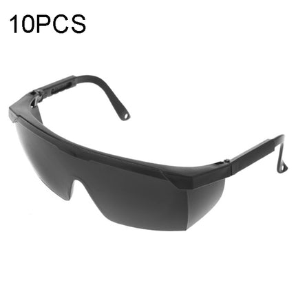 10 PCS Outdoor Safety Glasses Spectacles Eye Protection Goggles Dental Work Eyewear(Black Frame Black Lens)-garmade.com