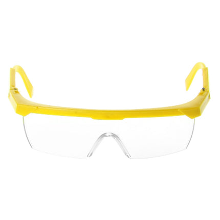 10 PCS Outdoor Safety Glasses Spectacles Eye Protection Goggles Dental Work Eyewear(Yellow Frame White Lens)-garmade.com