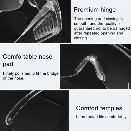 Clear Vented Safety Goggles Eye Protection Protective Lab Anti Fog Glasses-garmade.com