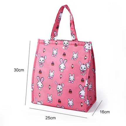 Waterproof Special Thermal Insulation Storage Tote Portable Insulated Lunch Box Pouch Cooler Oxford Cloth Food Bag(Pink rabbit)-garmade.com