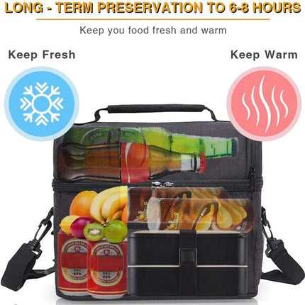 Lunch Bag Reusable Insulated Bag Multifunctional Waterproof Insulated Lunch Box(Wine red)-garmade.com