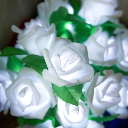 Rose Flower Battery Powered Fairy Lights Wedding Home Birthday Party Garland Decor String Lamp Warm White-garmade.com