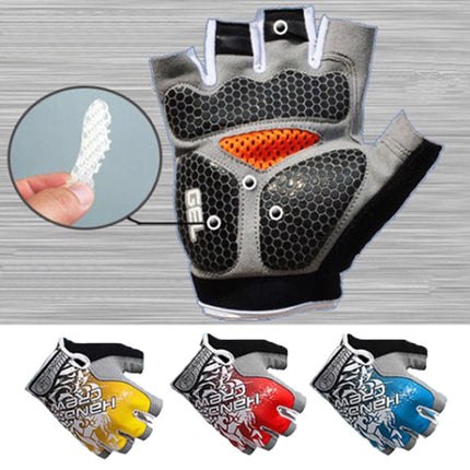 Cycling Shock Absorbing Anti-Slip Gloves Fitness Weight Lifting Training Half-finger Gloves, Size:M(Red)-garmade.com