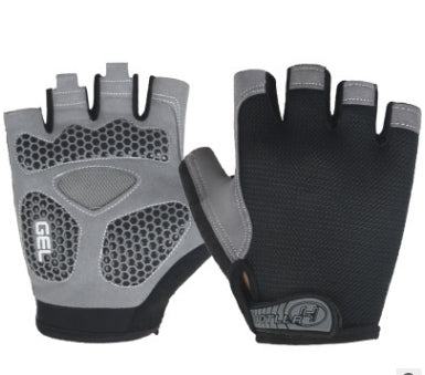 Cycling Shock Absorbing Anti-Slip Gloves Fitness Weight Lifting Training Half-finger Gloves, Size:XL(Black)-garmade.com