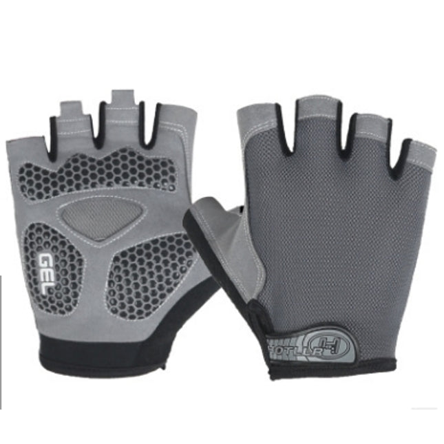 Cycling Shock Absorbing Anti-Slip Gloves Fitness Weight Lifting Training Half-finger Gloves, Size:XL(Grey)-garmade.com