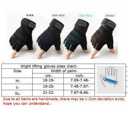 Gym Gloves Heavyweight Sports Exercise Weight Lifting Gloves Body Building Training Sport Fitness Gloves, Size:L(Black)-garmade.com