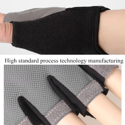 Summer Men Women Fitness Gloves Gym Weight Lifting Cycling Yoga Training Thin Breathable Antiskid Half Finger Gloves, Size:M(Gray)-garmade.com