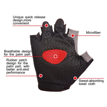 Summer Men Women Fitness Gloves Gym Weight Lifting Cycling Yoga Training Thin Breathable Antiskid Half Finger Gloves, Size:L(Pink)-garmade.com