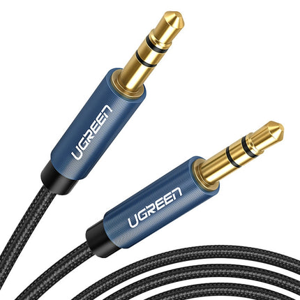 Ugreen AV112 Audio Cable 3.5mm Speaker Line Aux Cable, Length:0.5m(Blue)-garmade.com
