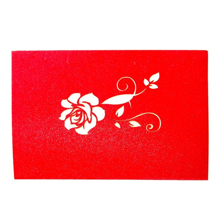 3D Pop Up Rose Thank You Greeting Postcards Flower Handmade Blank Vintage Paper Happy Birthday Love Gift Card, Size: 13x16cm-garmade.com