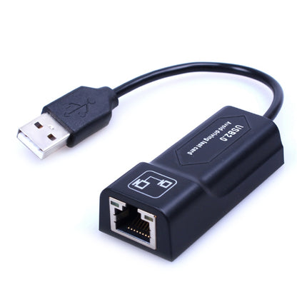 USB to RJ45 10/100 Mbps USB Ethernet Adapter Network card(Black)-garmade.com
