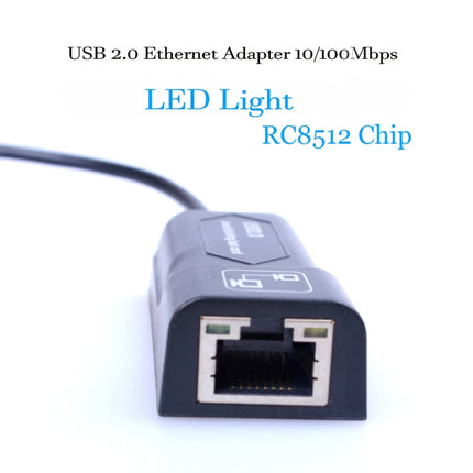 USB to RJ45 10/100 Mbps USB Ethernet Adapter Network card(Black)-garmade.com