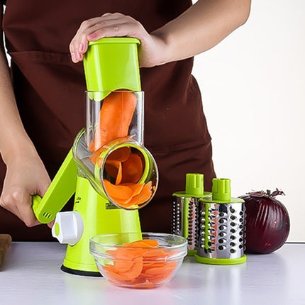 Multifunctional Manual Fruit Vegetable Slicer Cutter Carrot Potato Cutting Machine Stainless steel Blade Salad Chopper, Random Color Delivery-garmade.com