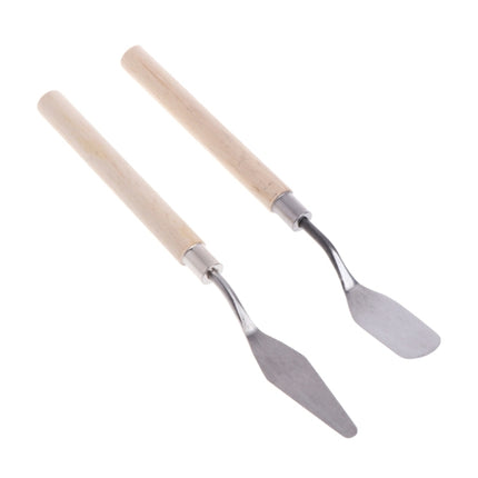 2Pcs Stainless Steel Palette Knife Spatula Scraper for Mixing Art Oil Painting-garmade.com