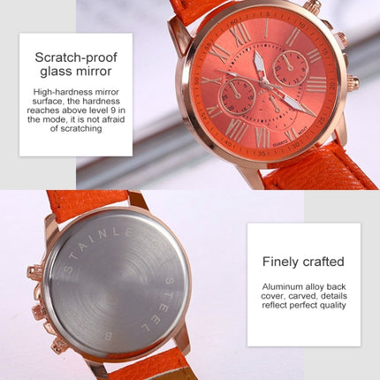 Women and Men Fashion Quartz Watches Leather Sports Casual Watch(Khaki)-garmade.com