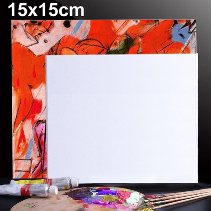5 PCS Oil Acrylic Paint White Blank Square Artist Canvas Wooden Board Frame, 15x15cm-garmade.com