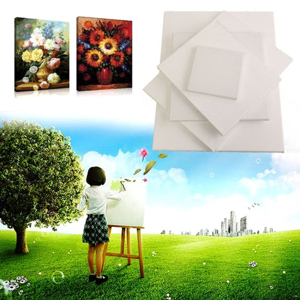 5 PCS Oil Acrylic Paint White Blank Square Artist Canvas Wooden Board Frame, 15x15cm-garmade.com