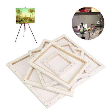 5 PCS Oil Acrylic Paint White Blank Square Artist Canvas Wooden Board Frame, 20x20cm-garmade.com