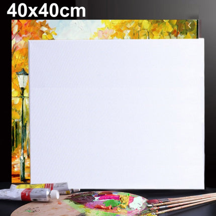 5 PCS Oil Acrylic Paint White Blank Square Artist Canvas Wooden Board Frame, 40x40cm-garmade.com