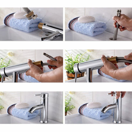 Kitchen Faucet Anti-splash Head Wash Basin Sink Universal Rotatable Faucet Full Copper Joint, Style:Cold Water+50 cm Tube-garmade.com