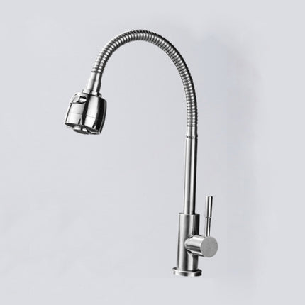 Kitchen Faucet Anti-splash Head Wash Basin Sink Universal Rotatable Faucet Full Copper Joint, Style:304 Cold Water-garmade.com