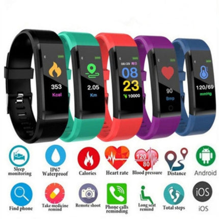 ID115 0.96 inch OLED Screen Smart Watch Wristband Pedometer Sport Fitness Tracker Bracelet(Black)-garmade.com