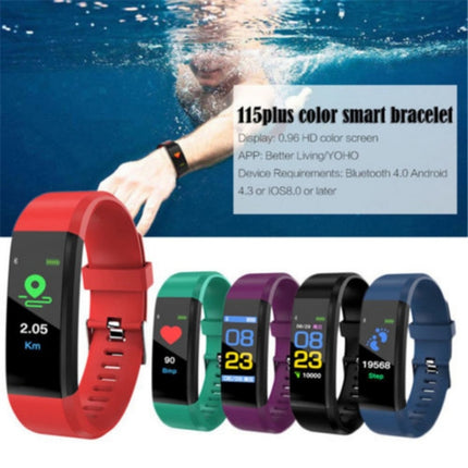 ID115 0.96 inch OLED Screen Smart Watch Wristband Pedometer Sport Fitness Tracker Bracelet(Black)-garmade.com