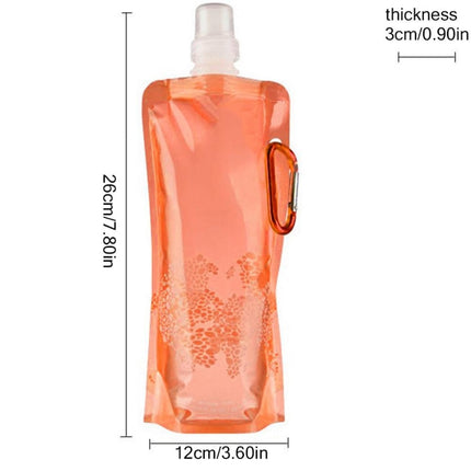 0.5L Portable Ultralight Foldable Silicone Water Bag Outdoor Sports Supplies Hiking Camping Soft Flask Waterproof Bag(Pink)-garmade.com