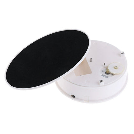 30cm 360 Degree Electric Rotating Turntable Display Stand Video Shooting Props Turntable for Photography, Load 4kg(White + Black)-garmade.com