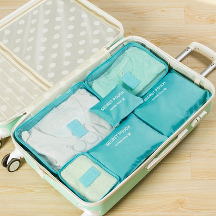 6 PCS/Set Travel Bag ClothesLuggage Organizer High Capacity Mesh Packing Cubes(Blue)-garmade.com