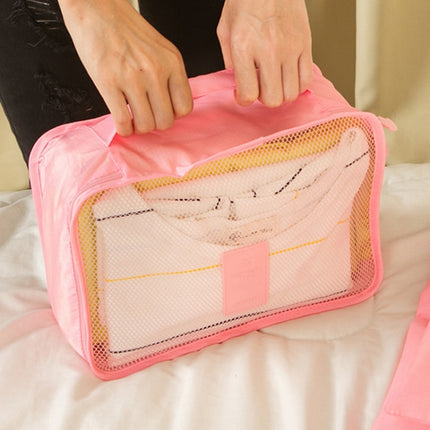 6 PCS/Set Travel Bag ClothesLuggage Organizer High Capacity Mesh Packing Cubes(Watermelon red)-garmade.com