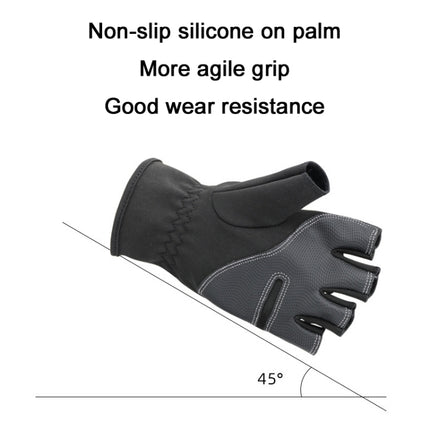 HUMRAO Winter Half-Finger Flip Cover Warm Gloves For Outdoor Sports Skiing And Cycling, Size:L(Black)-garmade.com