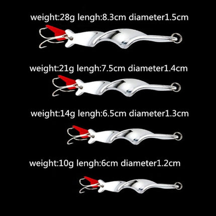 Rotating Metal Spinner Fishing Lure Hard Baits Fish Hook Tackle, Weight:10g-garmade.com