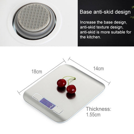 BOH-2012 Digital Multi-function Stainless Steel Food Kitchen Scale with LCD Display, Specification: 10kg/1g(Rose Gold)-garmade.com