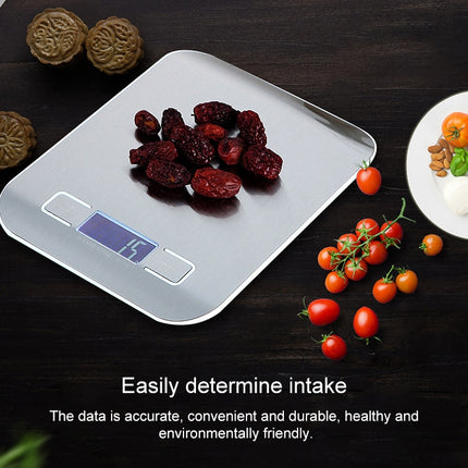 BOH-2012 Digital Multi-function Stainless Steel Food Kitchen Scale with LCD Display, Specification: 5kg/1g (Silver)-garmade.com