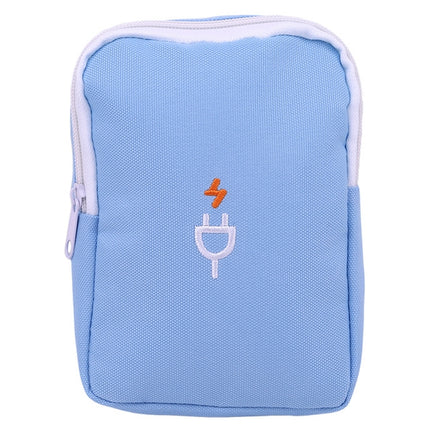 Portable Multi-function Travel Pouch Cable Power Bank Package Case(Blue)-garmade.com